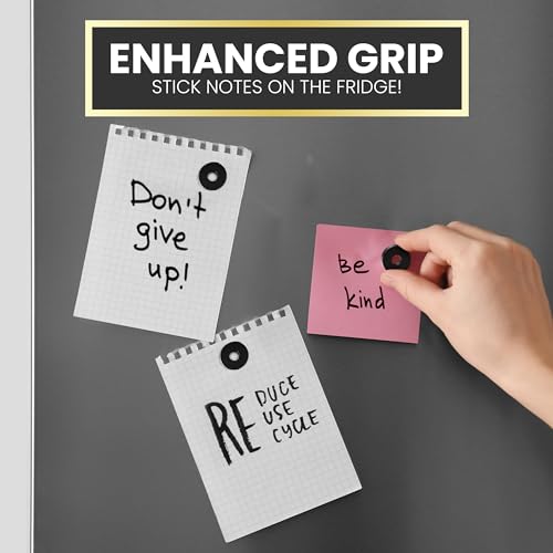 RamPro 25-Piece Powerful Magnetic Round Ferrite Magnet Discs with ¼” Dia. Holes (3/4" x 1/4") – Universal Use on Frigidaire’s, Bulletin Boards & Arts-Crafts Projects, Etc.