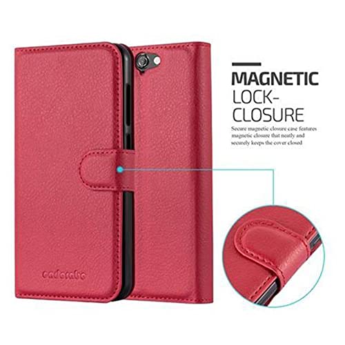 Cadorabo Book Case Compatible With Htc One A9 In Candy Apple Red - With Magnetic Closure, Stand Function And Card Slot - Wallet Etui Cover Pouch Pu Leather Flip #TOP2