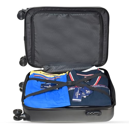 Image of SWISS MILITARY Contour Luggage Bag 42L & Foldable Backpack 13.2L Combo | Textured Hard-Sided Trolley Bag,Cabin Luggage, Overnighter Trolley Bags| Foldable Bag for Travel | Bagpacker Bag
