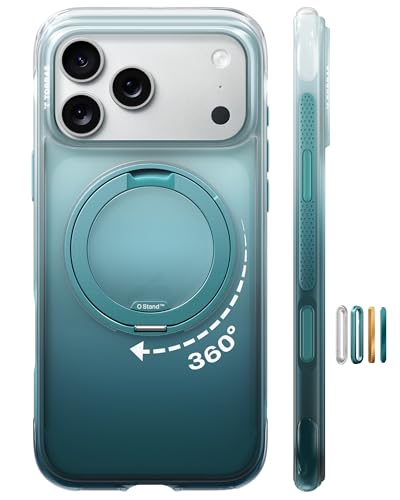 TORRAS iPhone 17 Pro Max �p �P�[�X Ostand O3 Air�y�G�A�o�b�O�ی�E���R�ɗn�����ރO���f�[�V�����z MagSafe�Ή� 360°��]�X�^���h �c�����Ή� ���C�����X�[�d ����̋L�^�E�B�e�ɍœK �y�� �ϏՌ� �w��h�~ 