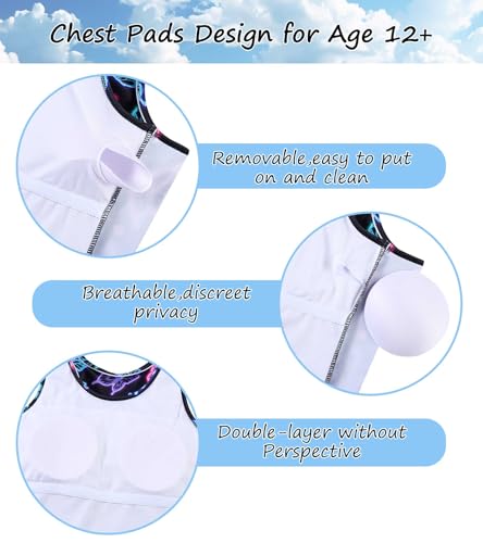 Image of Belovecol Girls Swimsuits Two Piece Tankini Bathing Suits Boyshort Summer Beach Swimwear 4-16Y Removable Bra Pads Above 12Y