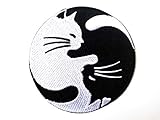 Cat Yin Yang Kung Fu Chinese Tao Balance Sign Symbol Logo T-Shirt Costume Applique Embroidered Sew Iron on Patch