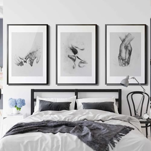 Peinture noir blanc holding hands pour rompre la monotonie