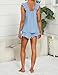KFUBUO Womens Pajamas Set 2 Piece Ruffle Pj Soft Tank Top and Shorts Sleepwear Set Bridal Pajama for Women Set Blue