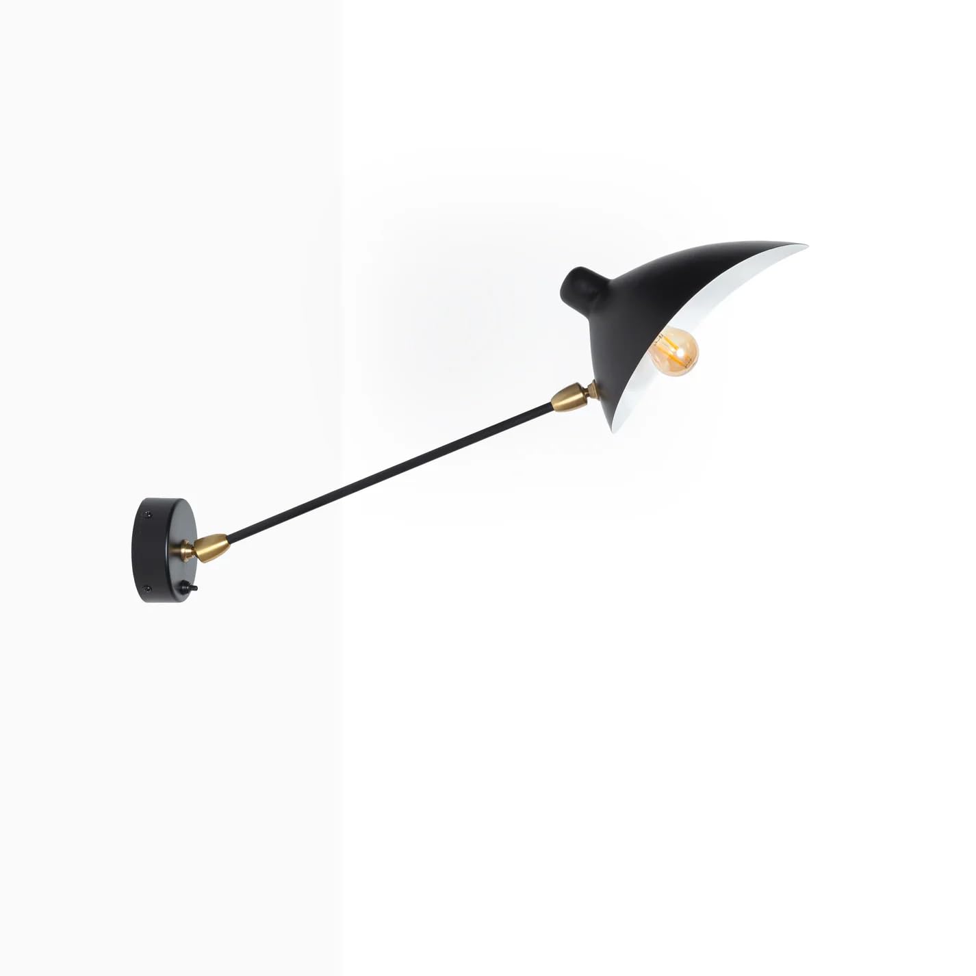 BARCELONA LED Wandleuchte mit schwenkbarem Arm, schwarze industrielle Vintage-Wandleuchte aus Metall und Eisen, modernes und retro Design, verstellbare Beleuchtung Schlafzimmer