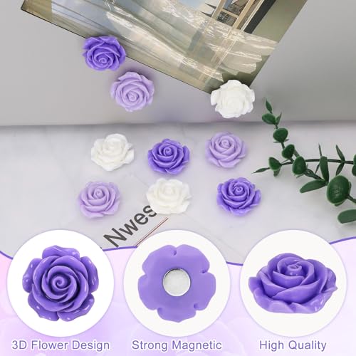 20 imanes decorativos de flor rosa para nevera miniatura 3