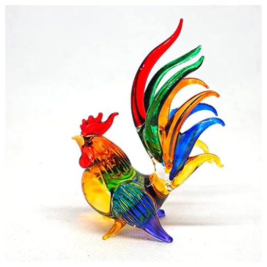 ZOOCRAFT Whimsical Glass Chicken Figurine - A Playful Accent for Farmhouse or Country-Inspired Décor