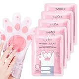 EAVUYIS 5 Paar Hand Mask Feuchtigkeitsspendende Handschuhe für die Handpflege Pflegende Regenerierende Peeling-Maske für Trockenes Altern und Rissige Hände (Katzenkrallen)