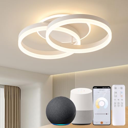 Amdelne Smart deckenlampe Alexa, 2-Ringen Design