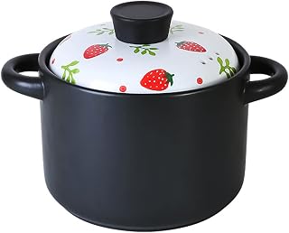 Clay Pot For Cooking Terracotta Stew Pot Clay Casserole Pot With Lid, Casserole Ceramic Soup Pot Milk Pot Tagine Pot (3.5L Pot)