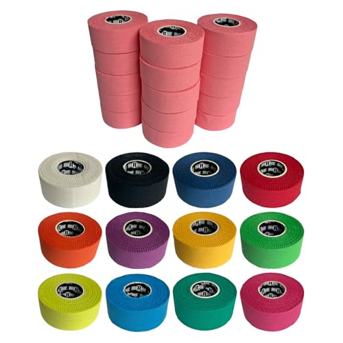Image of Ringside 1 inch Athletic Trainers Tape, Cotton Kinesiology Tape for Combat Sports, Adhesive, 30 Foot Rolls, Light Pink, 15 Pack