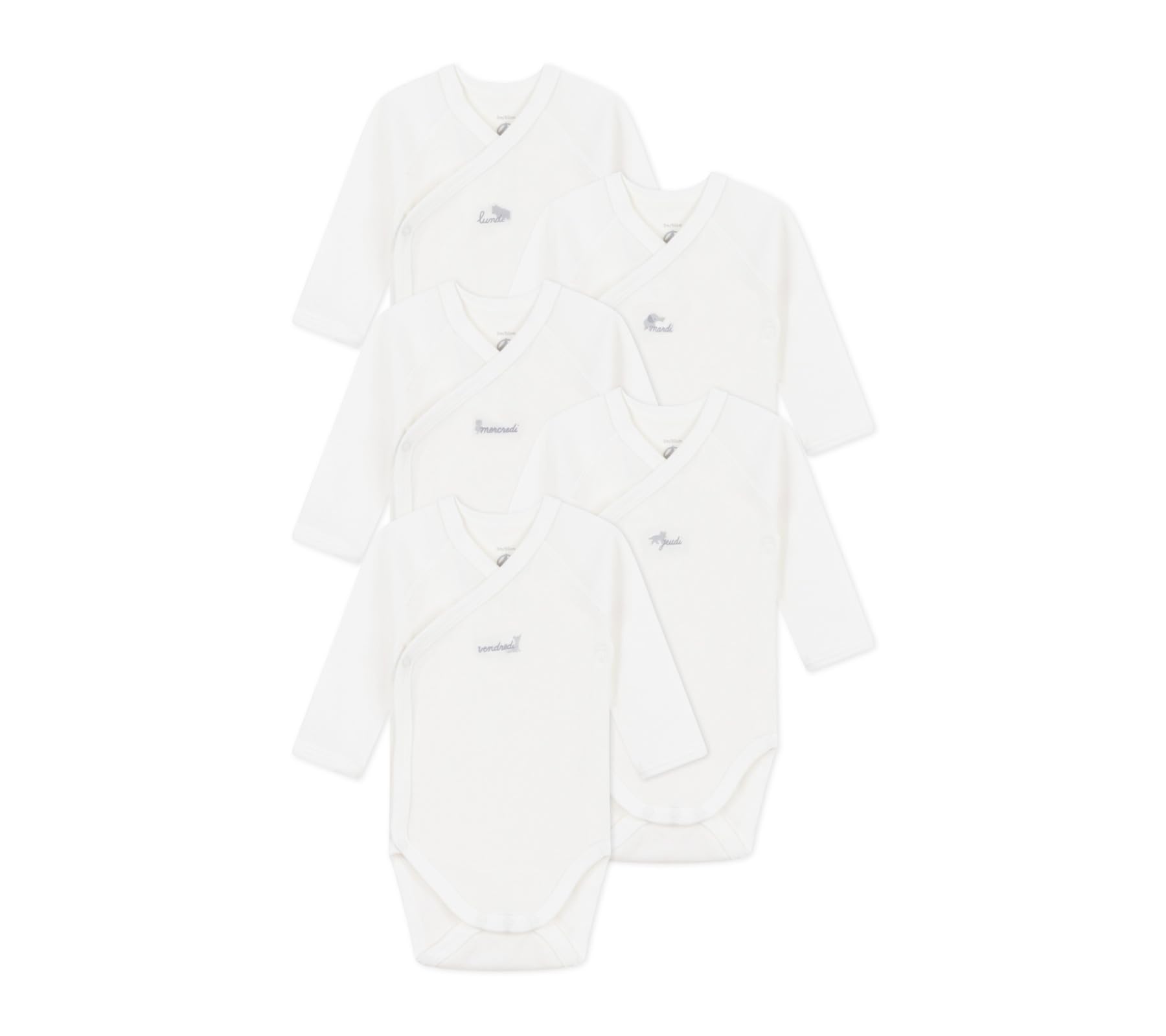 Petit Bateau Unisex Baby A0d5z Langarm-Bodys zur Geburt (5er Pack)