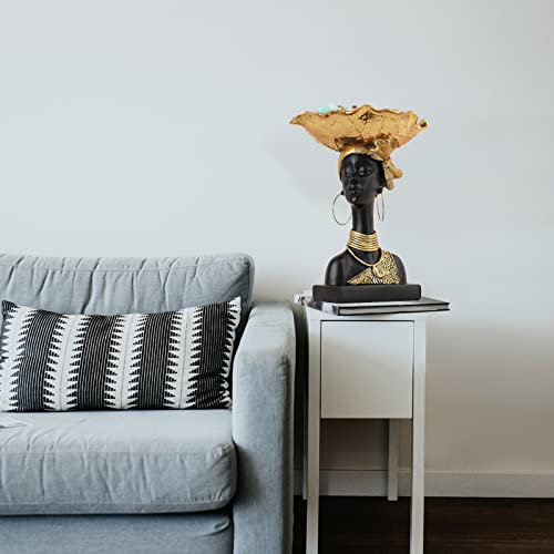 Xiyouqi African Statue And Sculptures For Home Decorations, African Figurine Storage Tray, African American Bust Statue, Home Decor Accent, Suitable For Living Room, Office, Desktop Decor (A4) #TOP6