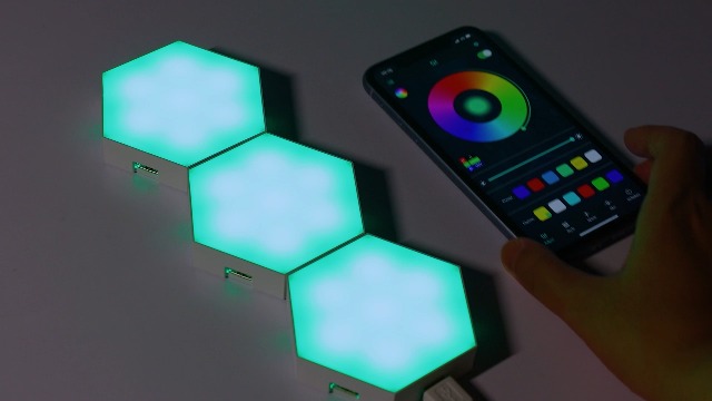 10-Pack Smart Hexagon LED Wall Lights | RGBIC Music Sync, App & Remote Control, Gaming Room Decor