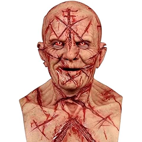 YRSHENG Mask Headgear Halloween Latex Mask Horror Scary Headgear-As Shown||30X28cm Cover