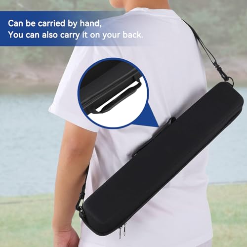 Cyrank Portable Fishing Rod Case, EVA Hard Shell Fishing Rod Storage Bag Fishing Pole Holder Carrier Single Shoulder Storage Bag