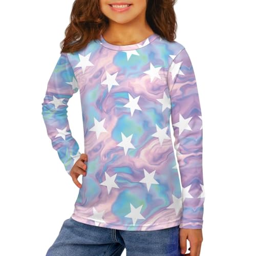 Image of Girls Basic Tee Shirts Outdoor Long Sleeve Shirt Winter Clothes Size 3-16 Top Fall Clothes Gift for Holiday