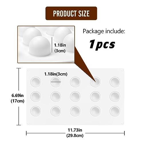 Holzsammlung 1pcs Truffle Sphere Silicone Mould, 15Cavity Mini Cake Ball Mould - Image 2