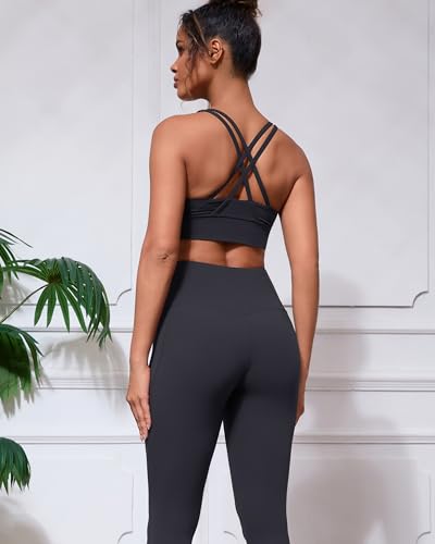 Grace Form Strappy Sports Bra for Women Padded Push Up Sport Bra Athletic Running Workout Bra Yoga Bra3