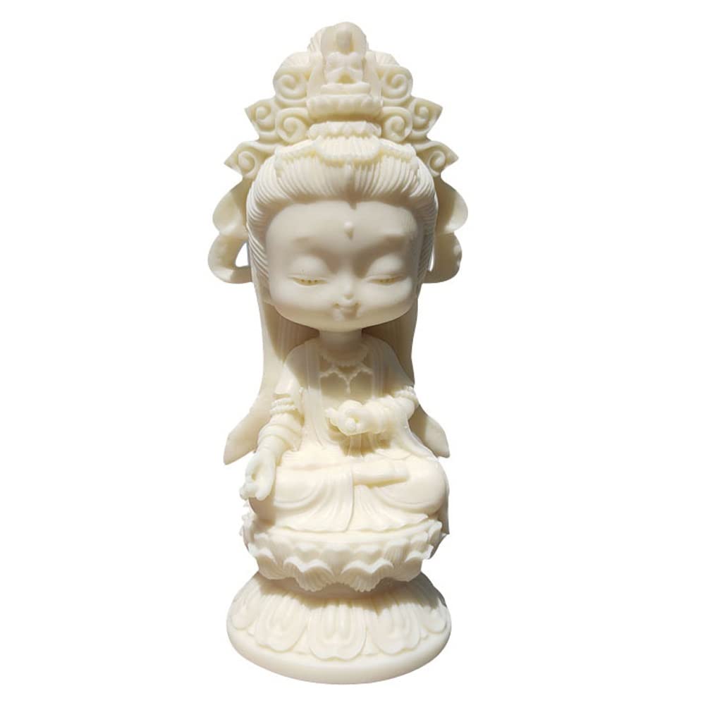 Medytująca statuetka Buddy Guanyin statuetka mała Bodhisattwa statuetka samochodu dekoracje wnętrza statuetki do dekoracji wnętrz zen statuetka medytacja statuetki figurka siedząca rzeźba dekoracja (kolor: A)