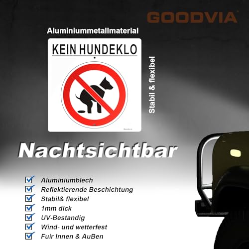 Goodvia 2 Stück XXL Hochwertige Steckschilder kein Hundeklo mit Halter 30 x 30 cm Alu Diese Wiese ist Kein Hundeklo Schild mit UV-Schutz von Goodvia