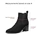 DREAM PAIRS Women's Retro Elastic Chelsea Ankle Boots Fashion Low Chunky Block Heel Pointed Toe Fall Heeled Booties Shoes, SDAB2314W, BLACK SUEDE, SIZE 6