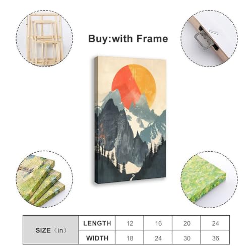 Toile coucher de soleil abstraite : cadeau déco rétro unique