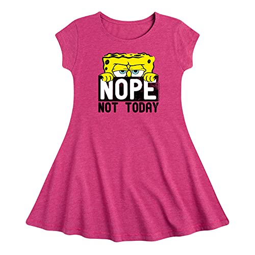 HYBRID APPAREL - Spongebob Squarepants - Not Today - Girls Fit and Flare Cap Sleeve Dress