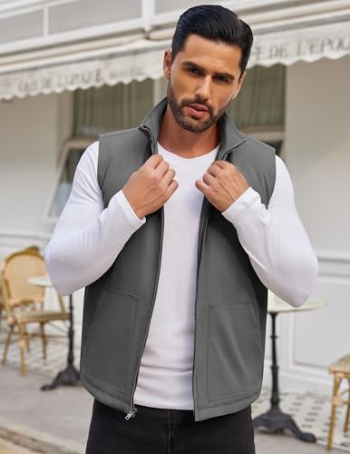 Image of COOFANDY Men's Casual Outerwear Vest Lightweight Zip Up Sleeveless Jacket Outdoor Work Hiking Travel Golf Vest with Pockets