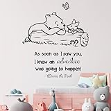 Winnie Pooh - As Soon As I Saw You Quote Baby Room Wall Decal- Decal for Baby's Room- Quote Mural Decal (Wide 22' x 26' Height)