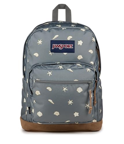 Image of JanSport Right Pack Backpack - Durable Daypack with Padded 15 inch Laptop Sleeve, Spacious Main Compartment & Integrated Water Bottle Pocket,Shell Yes Grey