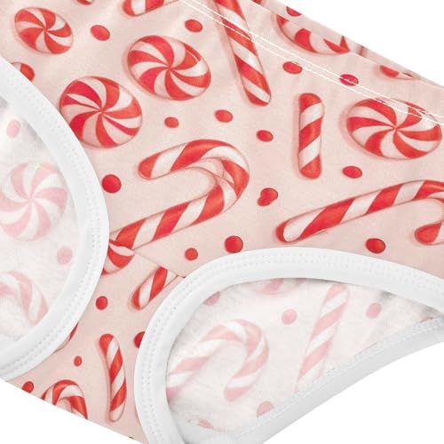 Joisal Girls Underwear Toddler 2t Cotton Cute Panties Girl Funny Briefs Underpants Red White Pink Canes Candy4