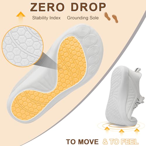 Scurtain Women's Lightweight Minimalist Barefoot Sneakers - Wide Width, Zero Drop Sole
