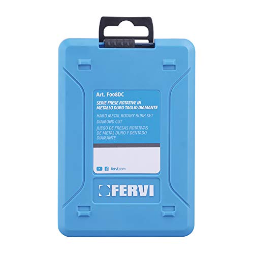 Fervi F008DC Serie Fresas Limas rotativas de metal duro corte de diamante 5 unidades