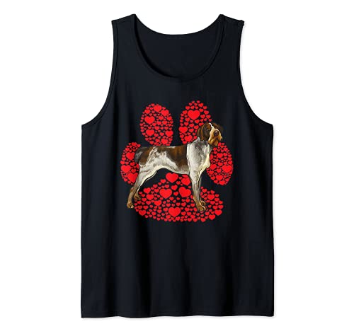 German Wirehaired Pointer Valentines Day Dog Love Paw Tank Top, Black