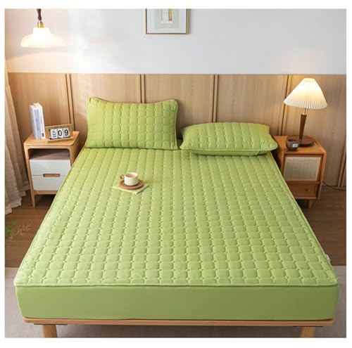 Drap housse imperméable 90x200 vert uni Beydodo pour matelas épais - 3