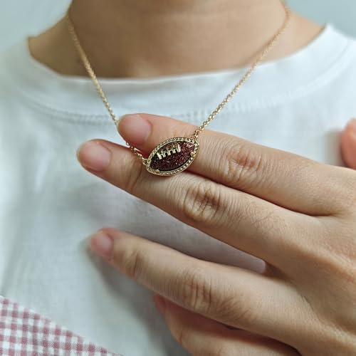 Football Necklace for Women Sports Game Day Necklace Sports Fan Necklaces Accessories3