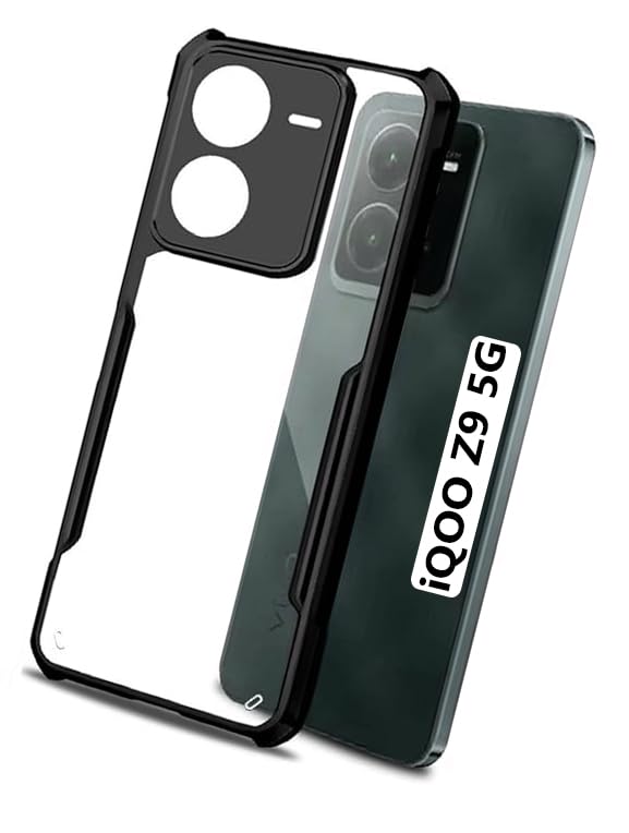 Coberta Polycarbonate Back Cover For Iqoo Z9 5G Back Cover Case - Black Transparent (B0CZMX2LLD) Amazon Price History, Amazon Price Tracker
