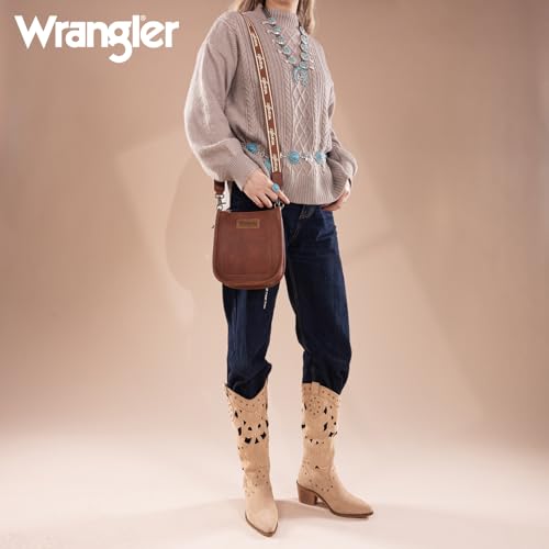 Image of Wrangler Small Crossbody Bag for Women, Mini Shoulder Purse with Adjustable Strap, Vegan Leather Phone Purse