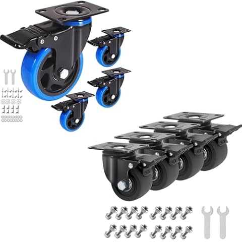 4 inch Casters Heay Duty+3 inch Low Profile Wide Casters(2200lbs+4400lbs) Cover