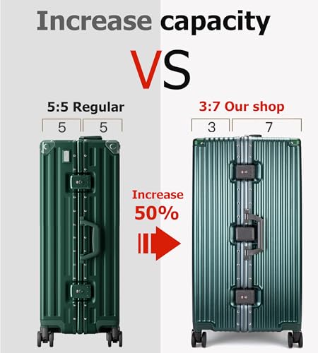 Image of feilario Super Large Aluminum Frame Checked Zipperless Luggage | PC shell, TSA lock, cup /phone holder and corner guards support 5-10 day business trips, family travel and flights