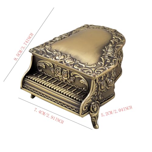 Dzrige Vintage Piano Jewelry Box Bronze Trinket Organizer for Women - image 3