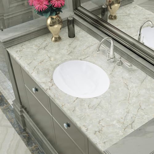 LACHEERY Marble Contact Paper Decorative Self Adhesive 15.8"x80" Waterproof Removable Wallpaper Stick and Peel For Granite Countertops Cabinets Backsplash Old Furniture - Thumbnail 3