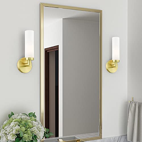 Image of Livex Lighting Aero 1 Light Wall Sconce Satin Brass Finish, 4.25 x 11