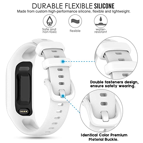 Image of 3PCS Soft Silicone Bands Compatible with Garmin Vivosmart 5 Straps Replacement Wristbands Bracelet Band Case Cover for Women Men, Small /Large Size