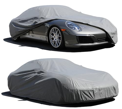Image of All Weather Waterproof car Cover Good for rain Snow uv Protection dust Small Coupe 350Z Z4 Sky Crossfire SLK GR86 RX-8 BRZ SLC300 Speedster Gray