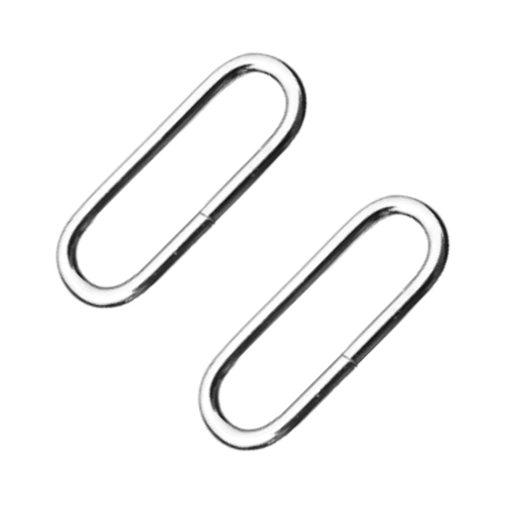 SolaDirect 50 x 30 mm Oval Loops Buckles for Webbing Strap, Metal, Silver