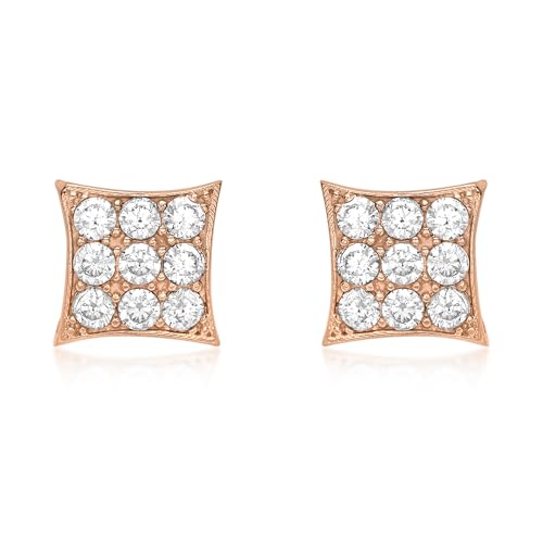 Boucles d'oreilles clous or rose 9 ct cadeau idéal femme boîte à bijoux élégante