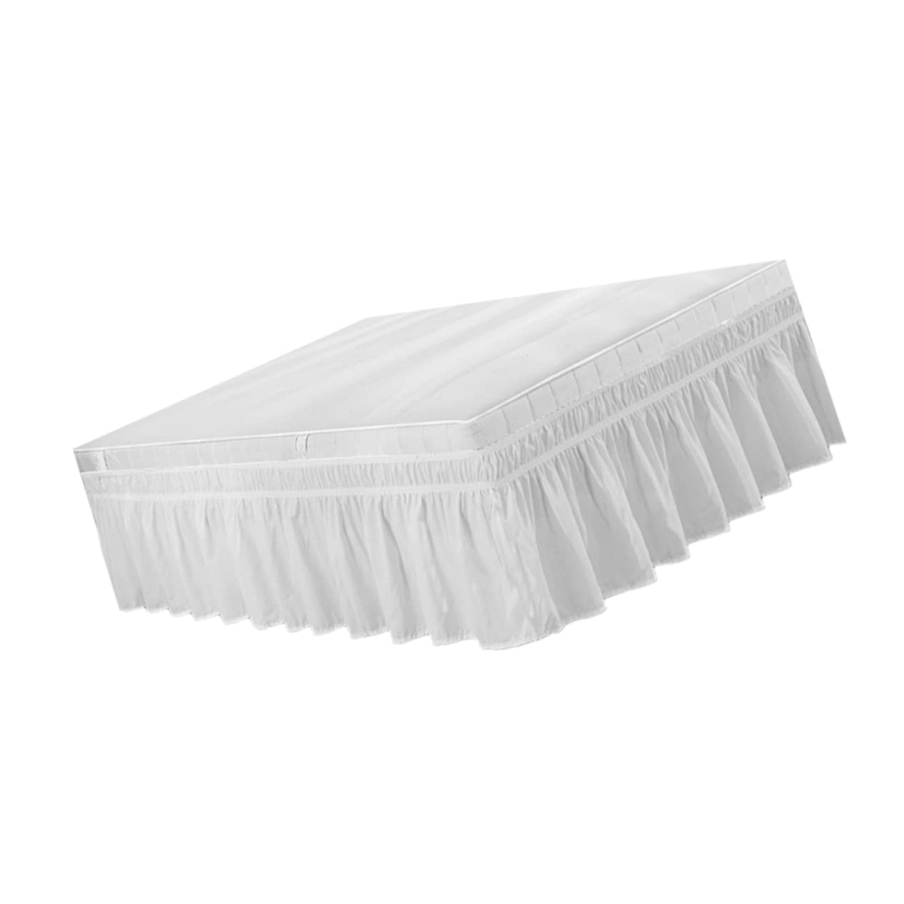 Falda de cama plisada de poliéster claro con volantes elásticos para hoteles