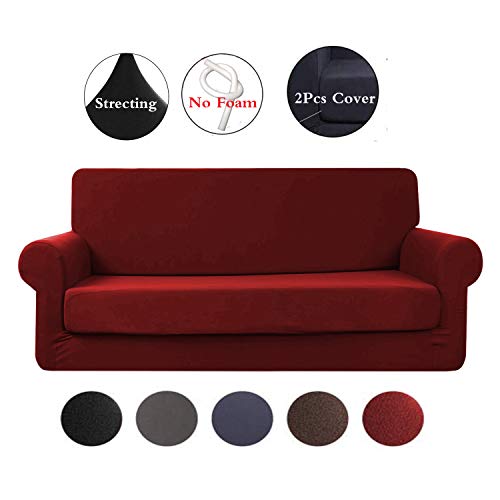 TOPCHANCES 2-Piece Sofa Cover Premium Quality High Stretch Couch Slipcover Super Soft Fabric